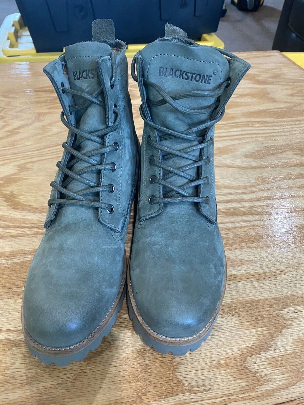 Blackstone Kl67 Combat Boots Womens 8.5 Dark Green Lace Up Round Toe Outdoor S61